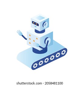Ilustración con un lindo robot. Ilustración del vector