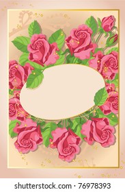 illustration of a cute roses card