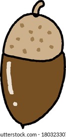 Illustration of cute rough tree acorn