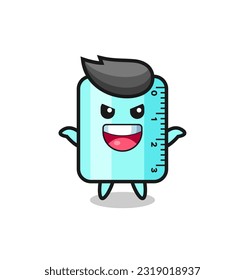 the illustration of cute ruler doing scare gesture , cute style design for t shirt, sticker, logo element