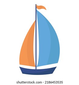 An illustration of a cute sail boat.