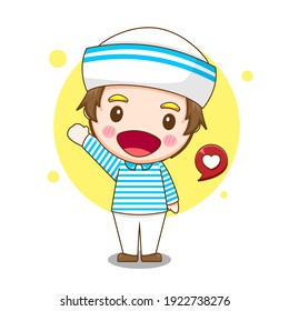 Illustration of cute sailor man character