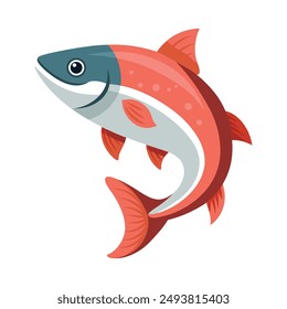 Illustration of Cute Salmon animal Isolated