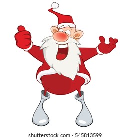 Illustration of a Cute Santa Claus. Cartoon Character