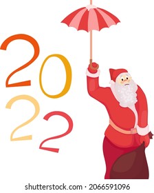 Illustration of a cute Santa Claus with decor and colorful socks for gifts that can be used for Christmas designs