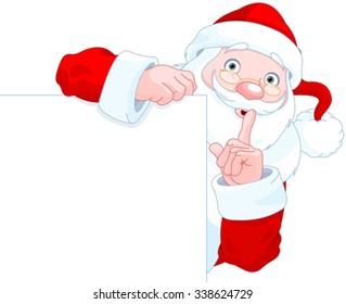 Illustration Of Cute Santa Claus Holding Sign