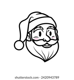 The Illustration of Cute Santa Face