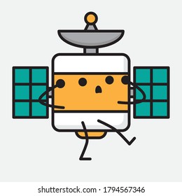 Eine Illustration des Vektorzeichens der Cute Satellite