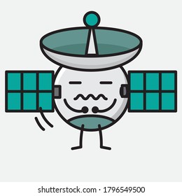 Eine Illustration des Vektorzeichens der Cute Satellite