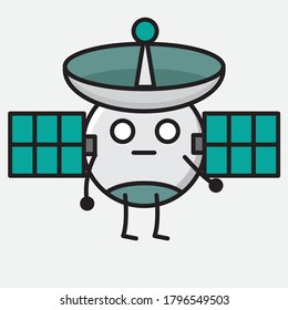 Eine Illustration des Vektorzeichens der Cute Satellite