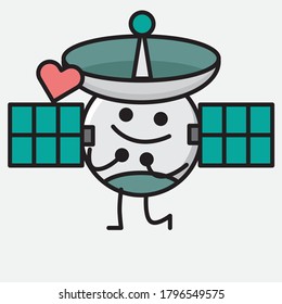 Ilustración del carácter vector de antena satelital