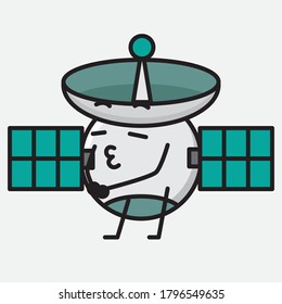 Ilustración del carácter vector de antena satelital