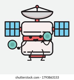 An illustration of Cute Satellite Vector Character