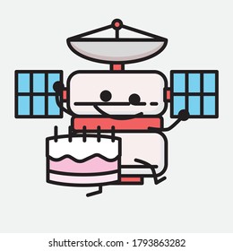 An illustration of Cute Satellite Vector Character