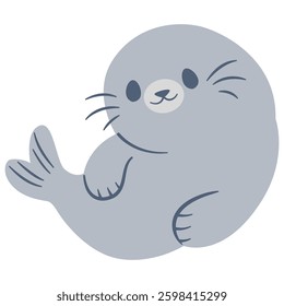 illustration of cute seal suitable for sticker, clipart and others