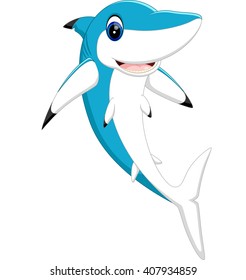 illustration of cute shark cartoon