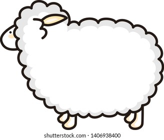 Illustration of a cute sheep.