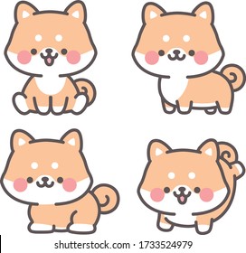 
Illustration der süßen Shiba Inu