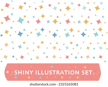 Illustration of cute shiny : set