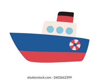 Illustration of a cute ship with three round windows