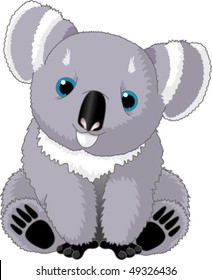 Illustration of the Cute sitting Koala Bear