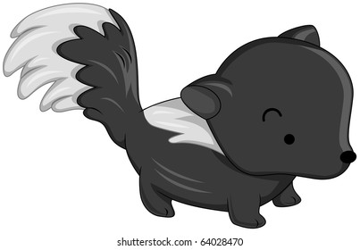 Illustration of a Cute Skunk on all Fours