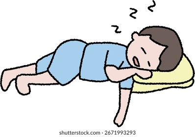 Ilustración de un lindo niño durmiendo