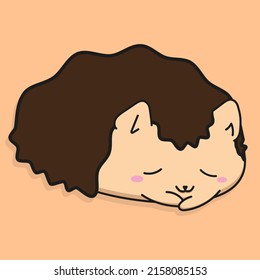 Illustration of cute sleeping hedgehog