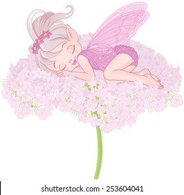 Illustration of cute sleeping Pixy Fairy