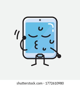 Un carácter de vector Smartphone con Cuta de Ilustración 