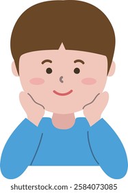 an illustration of a cute smiley boy