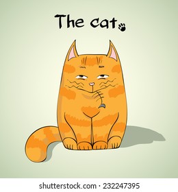 Illustration of Cute smiling cat 