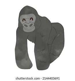 Illustration Of A Cute Smiling Gorilla