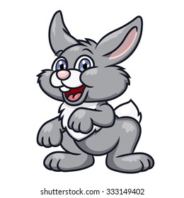 Illustration of the cute smiling rabbit on white background