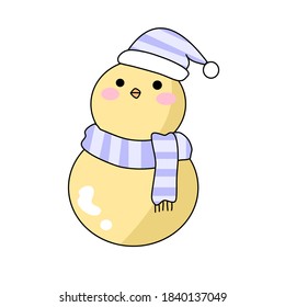 Illustration of cute snowman chick