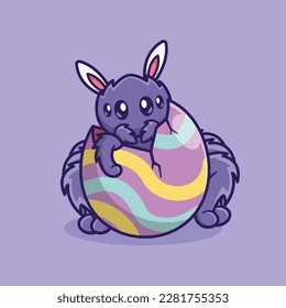 illustration of a cute spider animal in cartoon style,To commemorate the Easter Festival, 