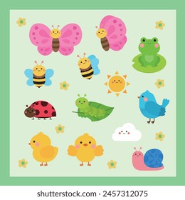 Illustration of Cute Spring Animals