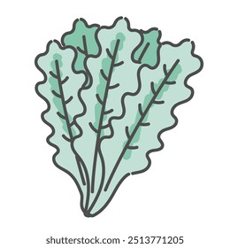 Illustration of cute spring chrysanthemum in simple colors