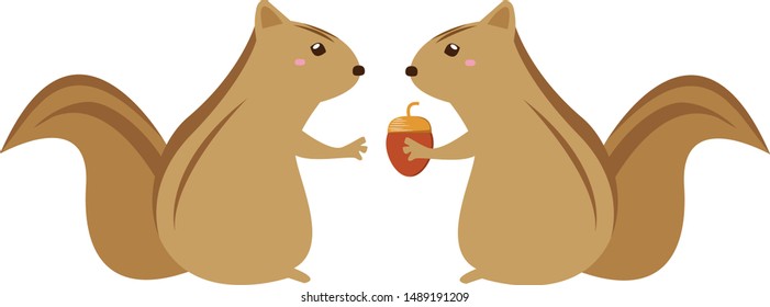 
Illustration of cute squirrel.
Acorn.