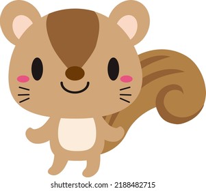 Illustration of a cute squirrel character in a standing pose