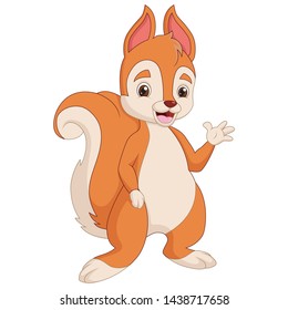 Illustration of cute squirrel presenting