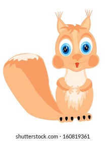 Illustration of cute Squirrel raising his hands