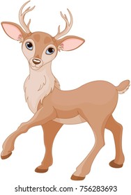 Illustration of cute standing deer  