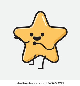 Ilustración del carácter vectorial de estrella corta en estilo de diseño plano
