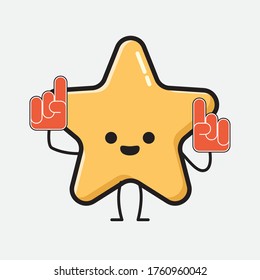 An illustration of Cute Star Vector Character in Flat Design Style