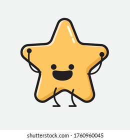 An illustration of Cute Star Vector Character in Flat Design Style