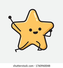 Ilustración del carácter vectorial de estrella corta en estilo de diseño plano