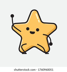 Ilustración del carácter vectorial de estrella corta en estilo de diseño plano