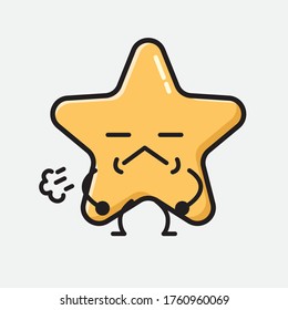 An illustration of Cute Star Vector Character in Flat Design Style