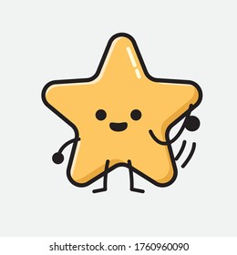 An illustration of Cute Star Vector Character in Flat Design Style